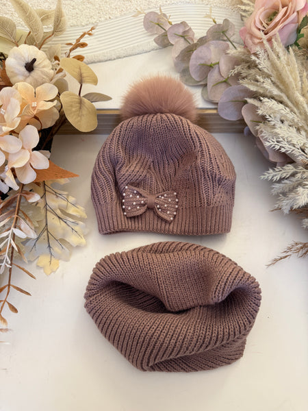Bow Hat & Snood Set