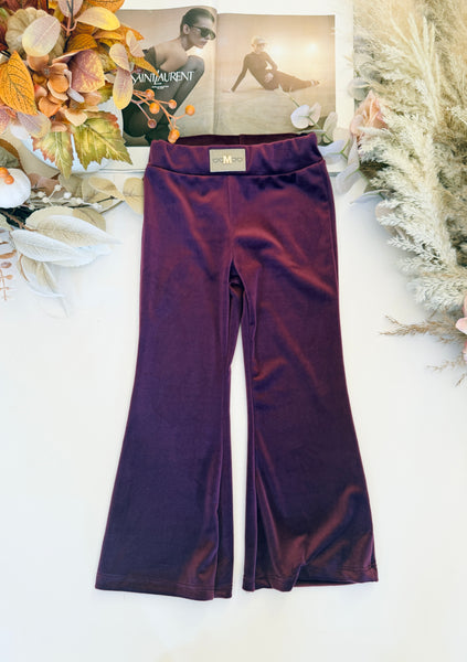 Maroon Velour Flares