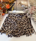 Leopard Style Fringe Shorts