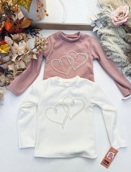 Warm Pearl Heart Tops