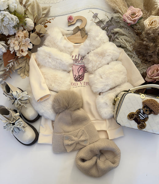 Faux Fur Gilet - White