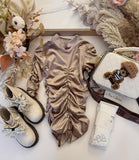 Velour Sequin Bunched Dress