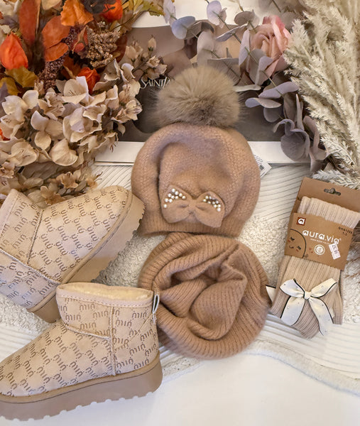 Bow Hat & Snood Set