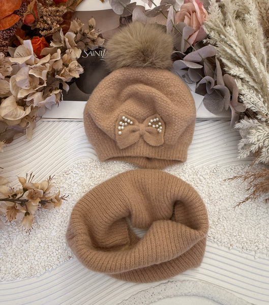 Bow Hat & Snood Set