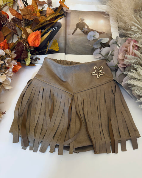 Fringe Suede Shorts