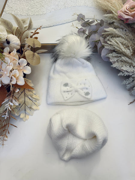 Bow Hat & Snood Set