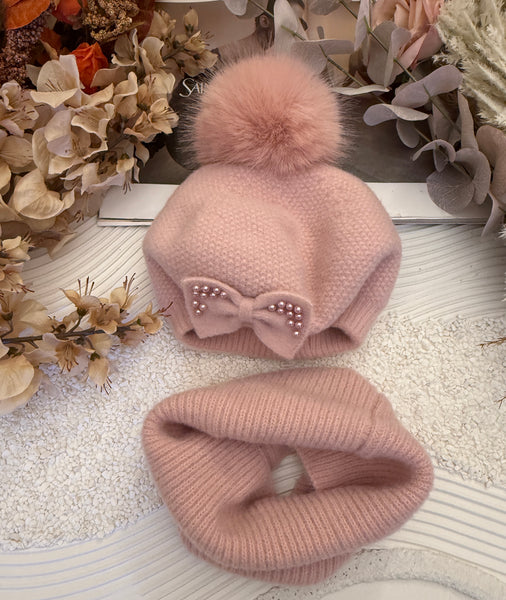 Bow Hat & Snood Set