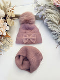 Bow Hat & Snood Set