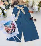 Denim Wide Leg Trousers