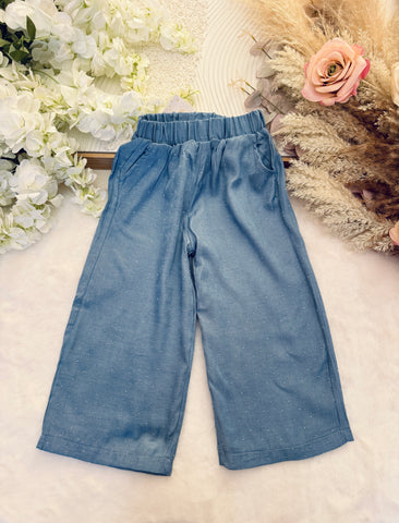 Denim Sequin Trousers - mylittlev