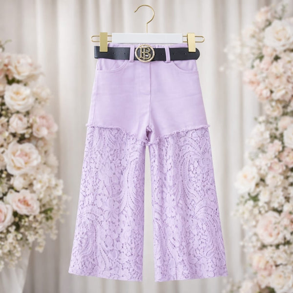 Lace Denim Trousers - mylittlev
