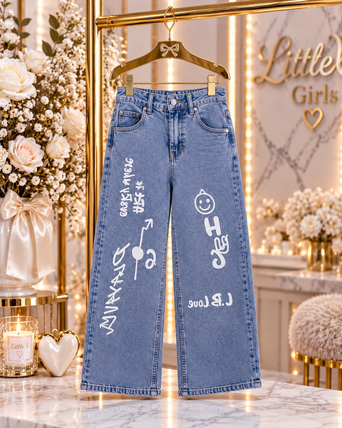 Grafitti Wide Leg Jeans