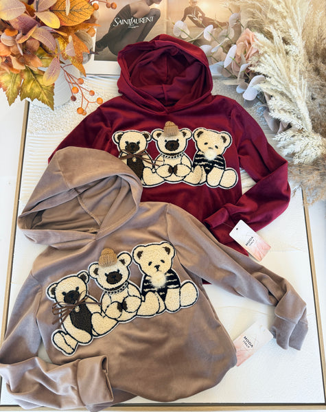 Velour Teddy Hoodie
