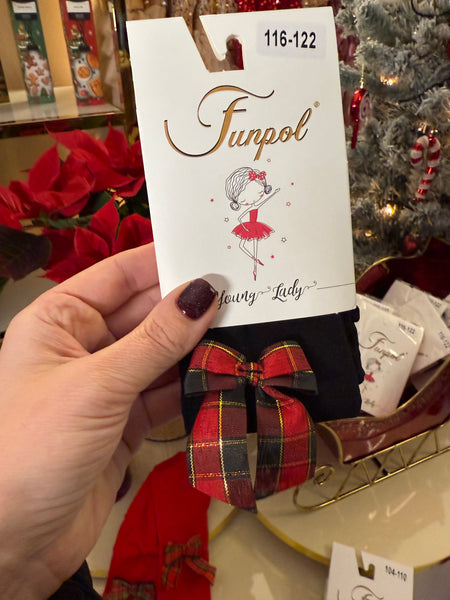 Tartan Bow Tights
