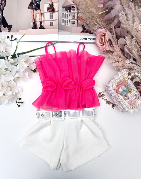 Rose Tulle Top