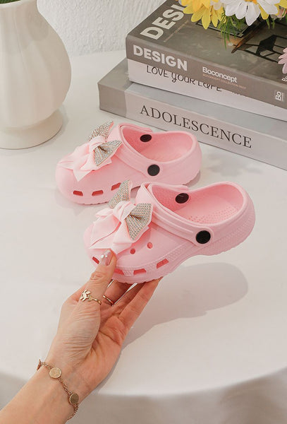 Sequin Bow Clogs - mylittlev