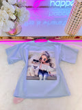 Cool Girl & Pup Blue Tee - mylittlev