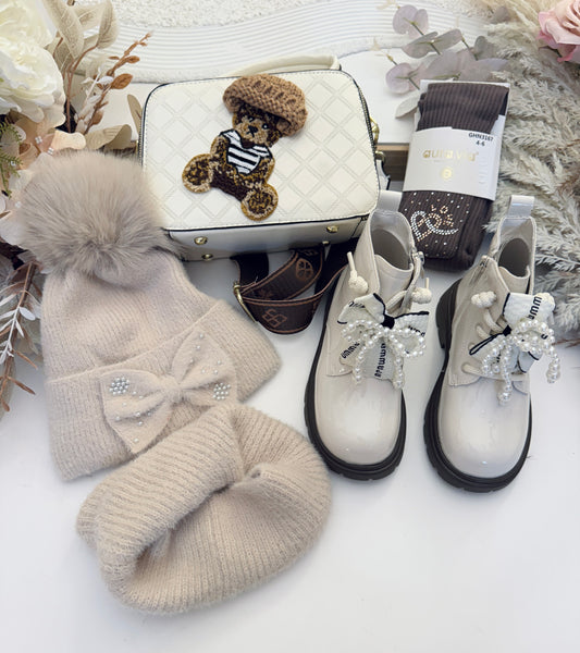 Bow Hat & Snood Set