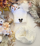 Two PomPom Hat & Snood Set