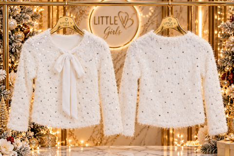 Ivory Sparkle Fluffy Swaetshirt