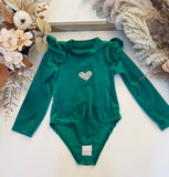 Velour Heart Bodysuit