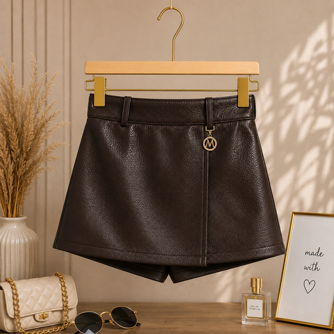 Eco Leather Skorts - mylittlev
