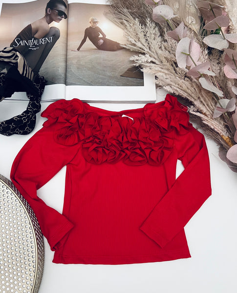 Red Frill Top