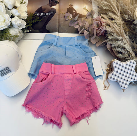 Sequin Denim Shorts