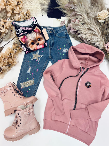 Zip Up Cotton Hoodie