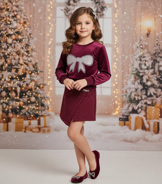 Bow Velour Swatshirt