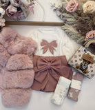 Pink Warm Bow Shorts