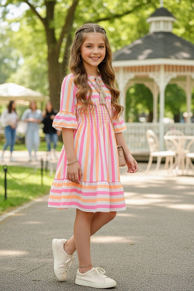 Neon Stripe Summer Dress