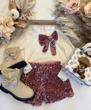 Pink Sequin Bow Outfit
