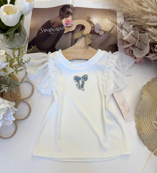 Blue Bow Top
