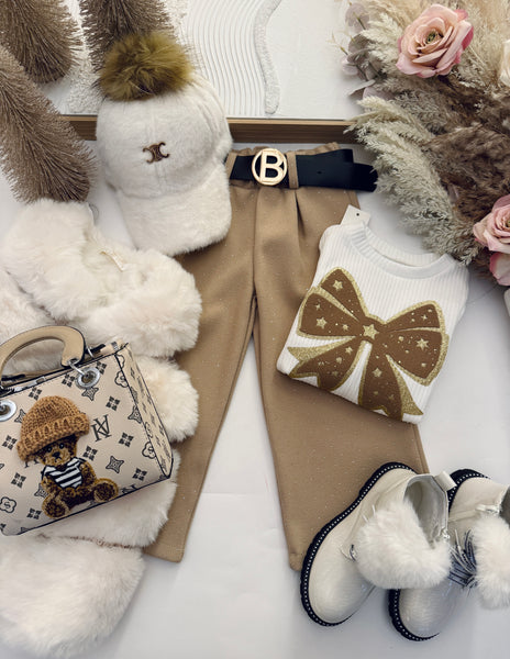 Wide Leg Sequin Trousers