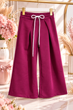 Burgundy Wide Leg Trousers