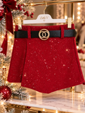 Red Sequin Skorts