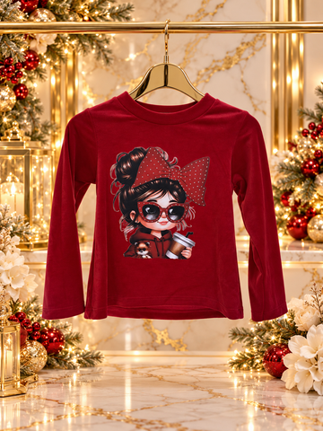 Red Velour Glam Top