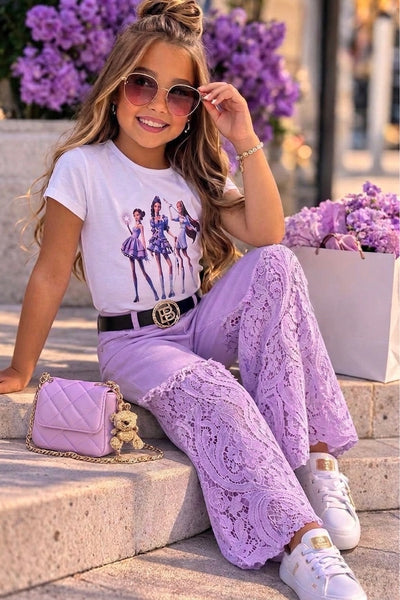 Lace Denim Trousers - mylittlev
