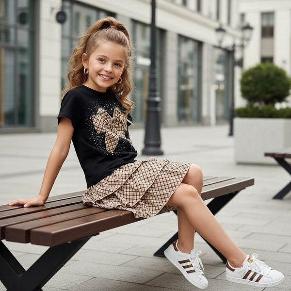 Chic & Checkered Elegant Bow Set