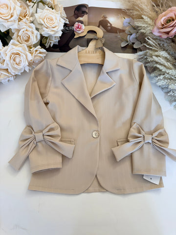 Beige Bow Blazer - mylittlev