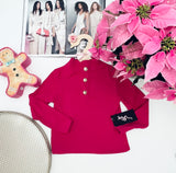 Buttoned High Neck Top