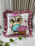 Owl Velour Cushion Case