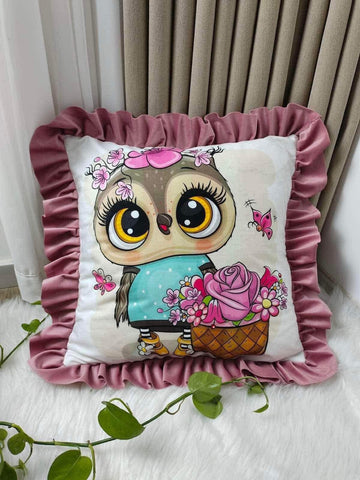 Owl Velour Cushion Case