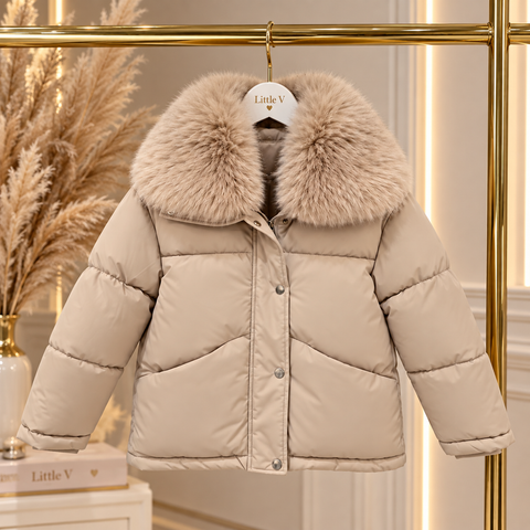 Faux Fur Collar Puffer Jacket