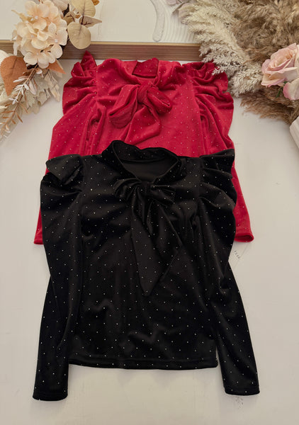 Velour Bow Top