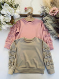 Bow Sweatshirt Beige/Pink - mylittlev