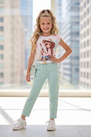 Mint Cotton Trousers