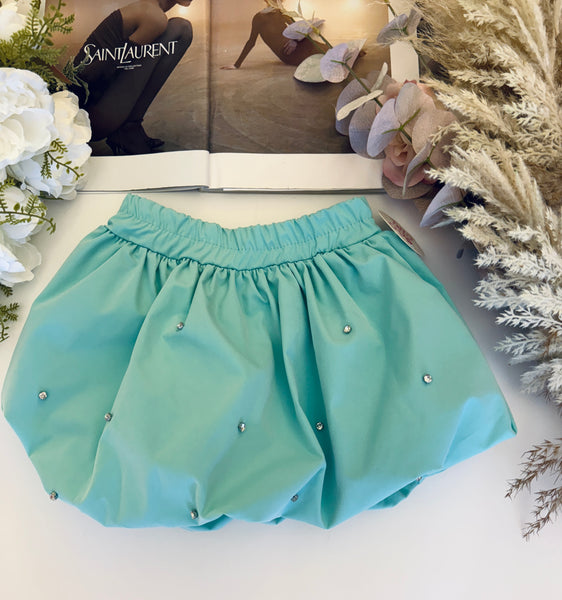 Mint Sequin Bubble Skirt