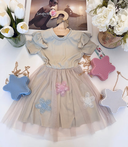 Beige Tulle Dress